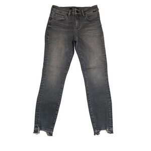 Mavi Jeans Gray Tess High Rise Skinny Fringe Hem Denim Women Size 26/27 (2) NWT